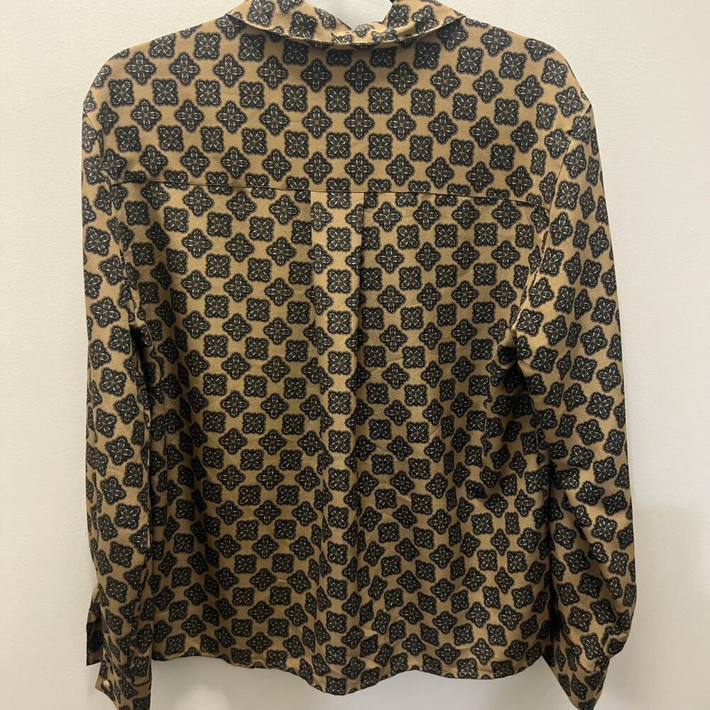 Vintage 80s brown and black jones wear women’s blouse size 8 - Picture 3 of 6